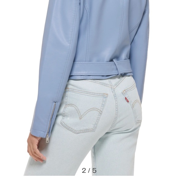 Levi County Blue Moto jacket size large fits size 10 new with out Tags. - Picture 5 of 11